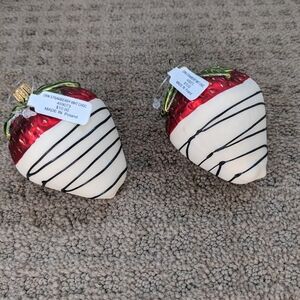 Sur La Table White Chocolate Dipped Strawberry Christmas Ornament